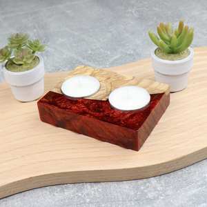 Portavelas de Madera y Resina Hecho a Mano, Decorativo y Artístico para Decoración de Hogar de Lujo - Product Image 2