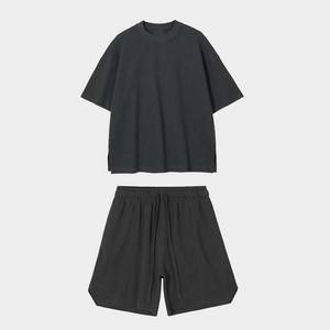 2025 verano alta calidad camiseta y pantalones cortos conjunto hombres nueva moda 100% algodón Casual Fitness desgaste hombres pantalones cortos conjunto - Product Image 5