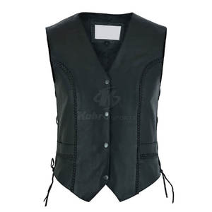 Chaleco de cuero genuino de la mejor calidad para hombre, ropa exterior informal de otoño e invierno con estilo informal, transpirable y sin mangas - Product Image 4