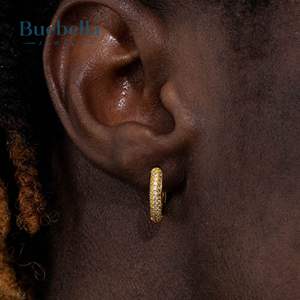 Boucles d'oreilles en argent sterling 925 Offre Spéciale en or 18 carats pour hommes Bijoux hip hop - Product Image 1