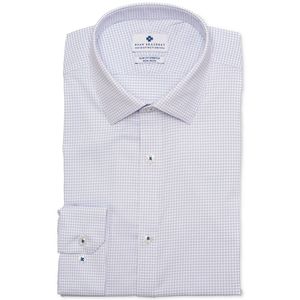 Camicia da Uomo Ryan Seacrest Blu Slim Fit 100% Cotone Popeline Antipiega a Quadri con Colletto Taglia 18X34-35 Stile Western Casual - Product Image 1