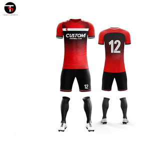 2023 Conjunto de camiseta de fútbol por sublimación de alta calidad personalizado nuevo diseño Unisex ropa de equipo para adultos con opción de impresión de nombre - Product Image 2