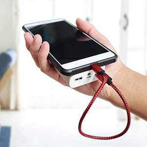 Câble de données USB A 2.0 vers C LUNG KAY 1 pied, <span class=keywords><strong>portable</strong></span>, en nylon, 3A, charge rapide, USB A vers type C, <span class=keywords><strong>cordon</strong></span> de chargeur pour iPhone et Android - Product Image 4
