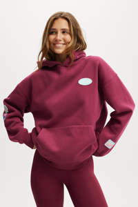 Vente chaude Sangria goutte épaule femmes surdimensionné graphique à capuche Anti-rides et respirant sweats à capuche pour femmes Gym sweat à capuche zippé - Product Image 6