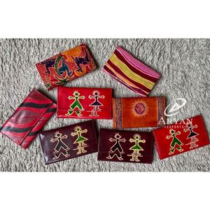 Bolso de mano con estampado multicolor para chicas, Cartera de piel auténtica, elegante, hecha a mano - Product Image 1