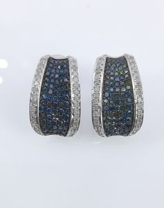 JEWELSPAARK Women's 1.90 Ct Natural <b>Blue</b> White Diamond <b>Stud</b> <b>Earrings</b> 925 Sterling Silver Trendy Wedding Anniversary Jewelry - Product Image 3
