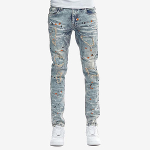 Jeans Rectos para Hombre, Lavados, Personalizados, al por Mayor, de Alta Calidad, Transpirables, 100% Algodón, Ecológicos, Corte Casual - Product Image 1