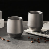 Mug Titanium Murni Dinding Ganda 240ml, Cangkir Kopi Teh Bir Tebal dan Ultra Ringan untuk Piknik dan Berkemah di Luar Ruangan