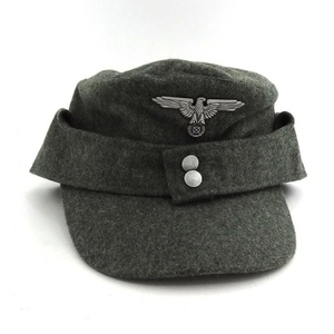 GERMAN WW2 Bergmutze HAT WITH INSIGNIA in GRAY WOOL GERMAN KEPI - Product Image 1