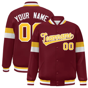 Venta al por mayor OEM Hombres con estilo Letterman Chaquetas de béisbol Tallas grandes Precio de fábrica Diseño personalizado Chaqueta universitaria recubierta - Product Image 1