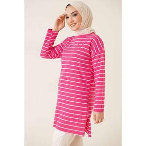 Tunique rayée pour femme Ensemble de couleur rose - Product Image 3