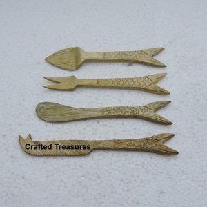 Ensemble de fromage en bois de luxe avec impressions en émail sur poignée ensemble de quatre outils de fromage de service d'hôtel de cuisine - Product Image 2