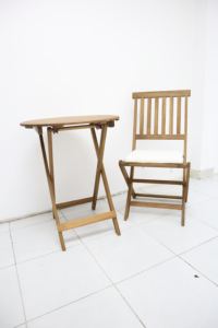 Ensemble de table de patio en bois d'acacia d'extérieur au design moderne de haute qualité Table de salle à manger de patio pliable avec chaises pour le jardin ou le parc - Product Image 5