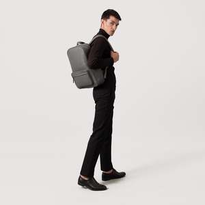 Men's Stylish Anti-Theft <b>Backpack</b> with Genuine Leather <b>Waterproof</b> and Fashionable-the Philos Grey <b>Backpack</b> for Summer - Product Image 2
