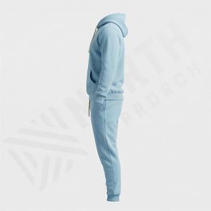 ชุดวอร์มคอกลมผ้าฝ้ายคุณภาพสูง ชุดกีฬาแทรคสูท ผู้ชาย ผู้หญิง สีดำ 2 ชิ้น ชุดแทรคสูทแบบยูนิเซ็กซ์ ชุดแทรคสูทแบบสั่งทำรุ่นล่าสุด - Product Image 3