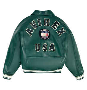 Veste en cuir Avirex, style aviateur classique, cuir véritable, couture durable, ajustement confortable - Product Image 2