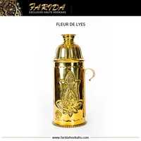 Farida Luxe Cache-vent pour Chicha en Laiton Doré, Mini, Unique, Fait Main, Gravé à la Main, Ajour, Logo Personnalisé Égyptien, en Métal, pour Fumer la Chicha