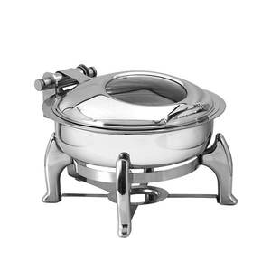 Restaurant <b>Cookware</b> Tabletop Decoration Food Warmer Pot Nickel Plated Finishing Chafing Dish Nickel Plated Chafing Dish - Product Image 1