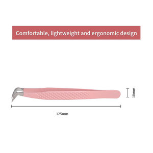 Pinzas para pestañas Diamond Grip Punta de fibra de etiqueta privada Extensión de pestañas de color de 90 grados Pinzas para pestañas de volumen - Product Image 5