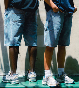 Venta al por mayor personalizado de los hombres de la cremallera de la mosca de ajuste suelto 100% algodón pantalones cortos de mezclilla Baggy Jorts Skate Jeans Shorts - Product Image 3