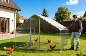 Recinzione Modulare Resistente e Anti-Lupo Fai-da-Te, Set per Pollaio Esterno in Metallo Grande con Barriera Accessibile - Product Image 4