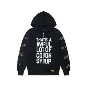 Sudadera con capucha y cremallera de invierno y otoño, estampada, personalizada, de peso pesado, con diseño 'Awful Lot of Cough Syrup', para hombre, al por mayor - Product Image 6