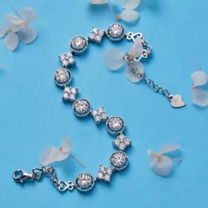 Moissanite Tennis Bracelet 925 Sterling Silver Diamond Alternative Sparkling Bridal Jewelry Everyday Luxury Bracelet - Product Image 3