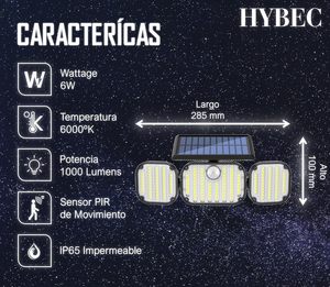 Hybec IP65 đánh giá nhôm ngoài trời năng lượng mặt trời <span class=keywords><strong>LED</strong></span> Spotlight cảm biến chuyển động tự động năng lượng mặt trời chiếu sáng cho vườn đường dẫn & khu vực 6 Wát - Product Image 5