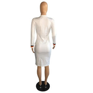 Robe décontractée une pièce pour femme PB8435 à imprimé léopard, manches longues bouffantes, fentes, taille naturelle respirante, idéale pour les journées et les vacances - Product Image 2