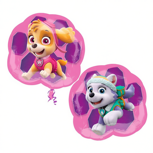 Globo de Aluminio de Patrulla Canina Skye y Everest 63x58cm, Decoración para Fiestas, Bolsa de 2 Piezas - Product Image 1