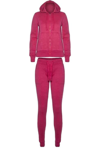 Ensemble de survêtement en polaire polyester/coton pour femmes, sweat-shirt à capuche et pantalon de jogging, deux pièces, décontracté d'hiver, à capuche avec logo et couleurs personnalisés - Product Image 4