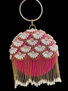 กระเป๋าคลัทช์ทรงกลมสวยงามมีสไตล์ปักแบบพรีเมียมสำหรับแฟชั่นและช่วงเวลาพิเศษจากอินเดีย - Product Image 2