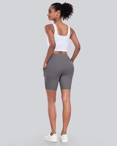 Women Biker Yoga Shorts with Pockets High Waisted <b>Tummy</b> <b>Control</b> Spandex Workout Athletic Gym - Product Image 5