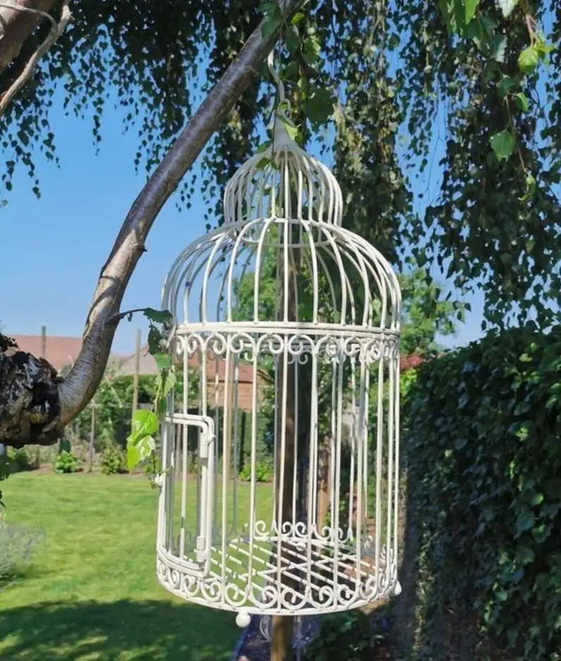 Garden decor decorative white bird cages Antique decorative metal cage for indoor outdoor home garden wedding medium size