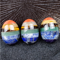 Agate Pierre Naturelle Vente en Gros Sept Chakras Guérison Oeuf Collé Cristal Chakra Énergie Femmes Oeufs Yoni