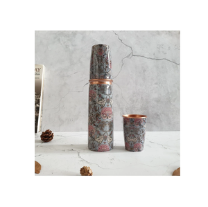 Bouteille d'eau en cuivre à usage de voyage/Yoga Ayurveda Health Printed Manufacturers Healthy and Energy Drinks - Product Image 6