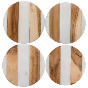 Nuevo estilo moderno de madera de acacia, juego de posavasos de alta calidad, vajilla, Decoración de mesa, esteras y almohadillas, posavasos de madera, posavasos de té para el hogar - Product Image 5