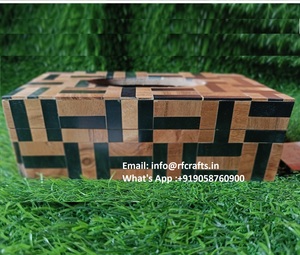 Cubierta de caja de pañuelos Rectangular de madera decorativa de estilo antiguo con tapa con bisagras Nuevo dispensador de servilletas y dispensador de jabón de espuma - Product Image 2