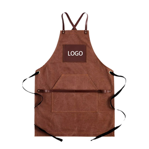 Tablier de cuisine réutilisable résistant avec logo personnalisé, imperméable, anti-huile, en toile, pour femmes, hommes, serveurs, beauté, coiffure - Product Image 1