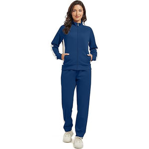 Full Zip Tracksuit for <b>Women</b> Jacket with Hood and Matching <b>Pants</b> Lightweight Comfortable Casual Sportswear <b>Lounge</b> Wear - Product Image 1