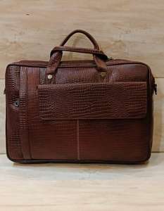 Genuine Leather Stylish <b>Men</b> Leather Office bag for Office Travel or Daily Use Zipper Closure Fashionable - Product Image 3