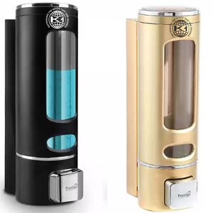 Distributeur manuel de savon liquide pour les mains ABS mural Home Hotel Salle de bain Blanc Noir - Product Image 1