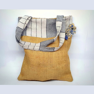 Sac de transport à bandoulière en coton jute de haute qualité avec fermeture à glissière et deux sangles Design à la mode fabriqué au Bengale occidental en Inde - Product Image 1