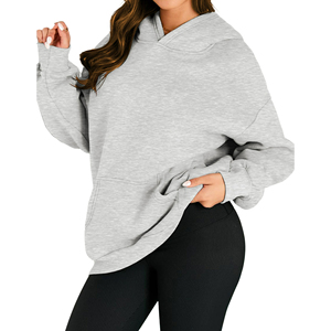 Sweatshirts à capuche surdimensionnés décontractés 100% coton 500 GSM, avec impression personnalisée épaisse et épaules tombantes, sweatshirts à capuche pour femmes - Product Image 3