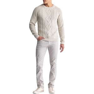 Jersey de cuello redondo para hombre, suéter de punto de manga larga con textura de gofre, suéter de talla grande con diseño acanalado informal transpirable - Product Image 4