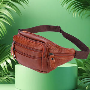 กระเป๋าคาดเอวหนังแท้สไตล์ยูนิเซ็กซ์พร้อมฝาปิดซิปอุปกรณ์เสริมแฟชั่นสำหรับผู้ชายและผู้หญิง - Product Image 6