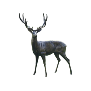 Lot de 2 ornements de jardin cerf des marais et cerf debout en métal noir pour ornements d'animaux décoratifs de jardin extérieur - Product Image 5