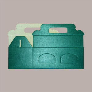 Caja de cartón de seda verde, 10 Uds., 210x100H90mm, materiales reciclados, mango de ventaja UV personalizable para 2 tarros, salsas, cremas - Product Image 1