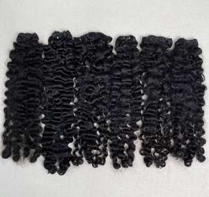 100% Raw Virgin Burmese <b>Curly</b> <b>Hair</b> Weft Bundles Remy <b>Hair</b> with Kinky Curl Style Wholesale Price <b>Hair</b> Weaving - Product Image 1
