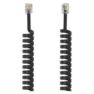 Cable Telefónico Espiral Negro de 1.5m, Adaptador para Auricular, Modelo 00201150 - Product Image 1